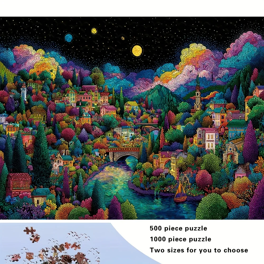 Puzzle pour adultes 500/1000 pièces, jeu familial relaxant de haute qualité, parfait pour les anniversaires, Noël, Halloween et cadeaux, meilleur choix