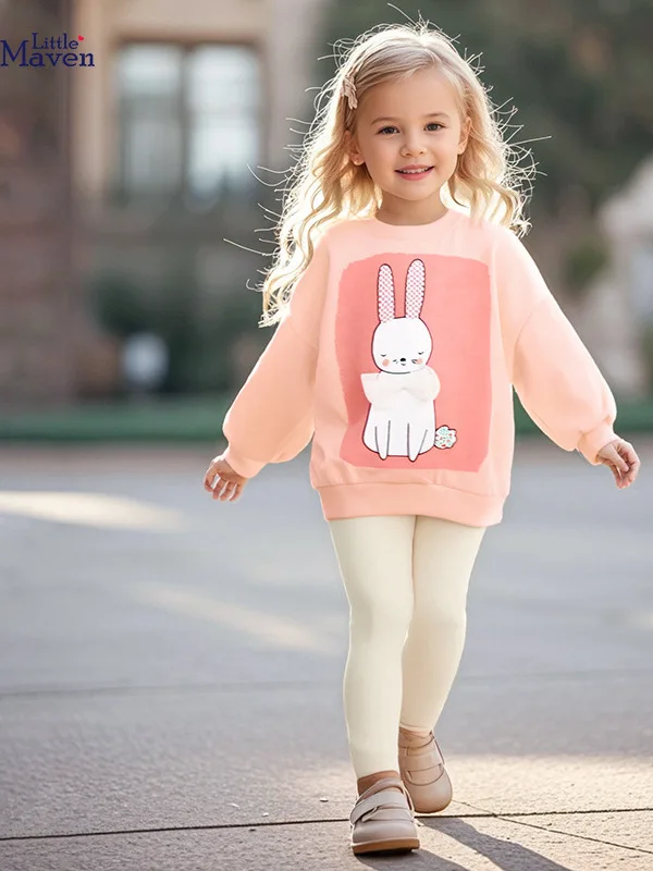 

Little Maven Kids' Long Sve Sweatirt Cartoon Print Autumn Wear for Girls Cross-Border Cotton Hoodie Children's Clothing