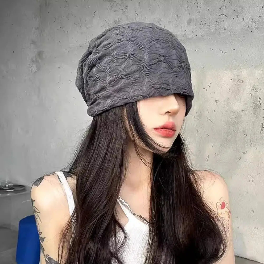 

Big Head Slouchy Hat Beanie Hat Hair Care Solid Color Night Sleep Cap Pullover Hat Headwear Hijab Turban Cap Men Women