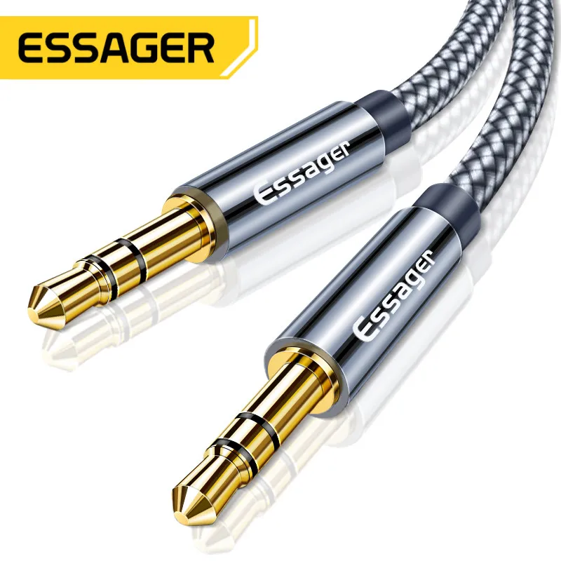 Essager-Aux 케이블 스피커 와이어 3.5mm 잭 오디오 케이블 자동차 헤드폰 어댑터, 남성 잭 3.5mm 코드 삼성 샤오미