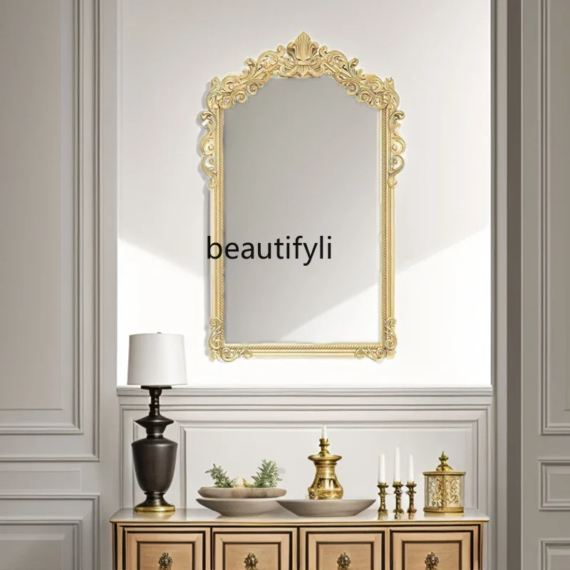 

B06 French retro decorative mirror carved bathroom cosmetic mirror American wall wall enigma mirror