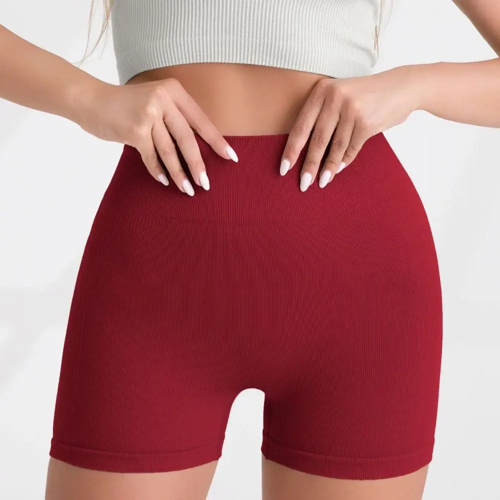 

Бесшовные леггинсы, спортивные шорты, эластичные дышащие шорты для фитнеса, однотонные шорты для йоги с поднятыми ягодицами, женские шорты для фитнеса