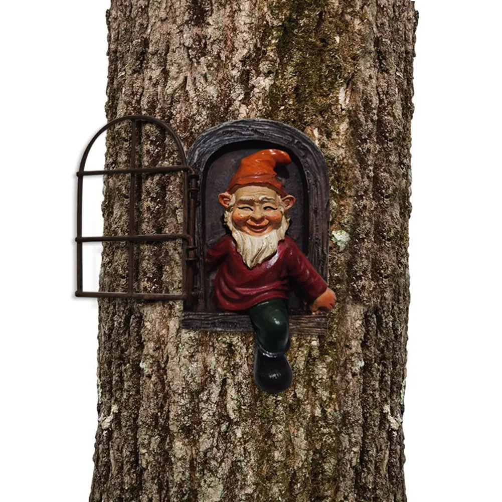 Elf Out The Door Figurine Hanging Inappropriate Garden Gnomes Garden Statue Gnome Figurines Gift for Balcony Yard Porch Decor