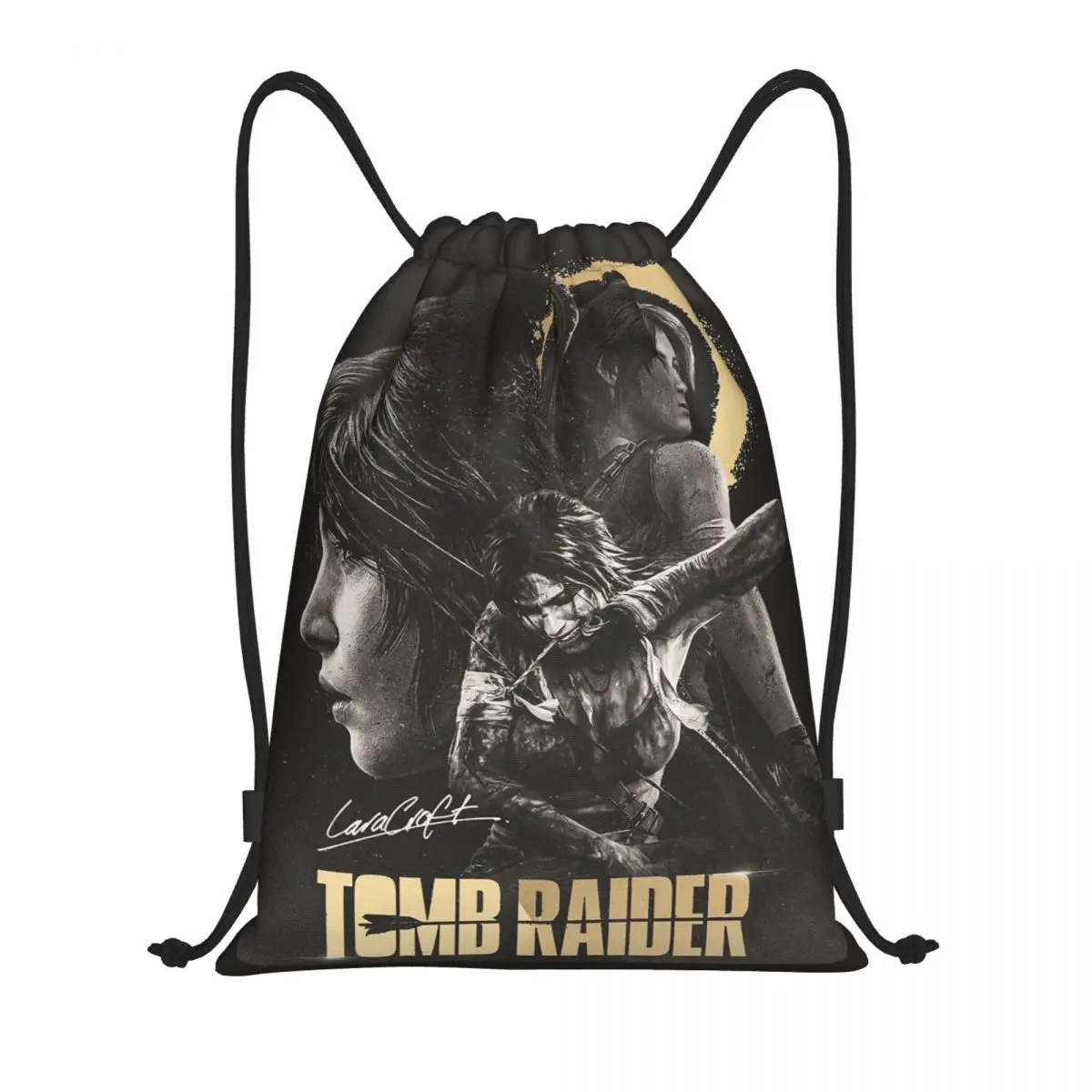 

Tomb Raider Lara Croft Games Angelina Jolie Gaming Rise Reboot Croft Manor Backpacks Portable Drawstring Bundle Pocket Sport Bag