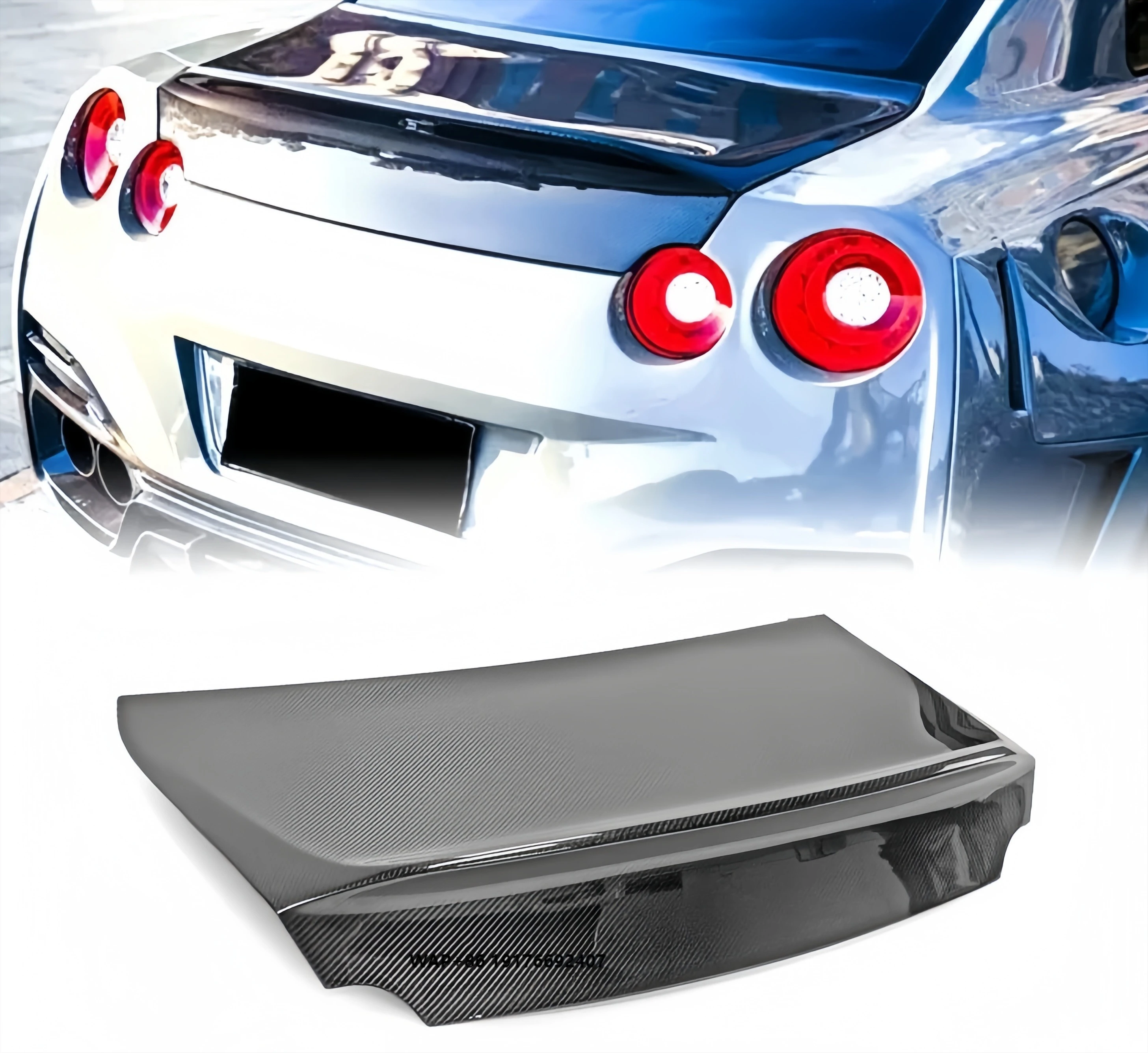 

Applicable to Ares GTR R35 Carbon Fiber Car Modification Parts AS Trunk Lid Luggage Compartment Tail Lid