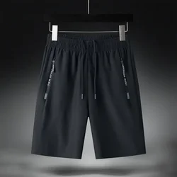 Ice Silk Pants Men's Shorts Summer Thin Quarter Pants Loose Size Quick Drying Pants Available in Black and Grey