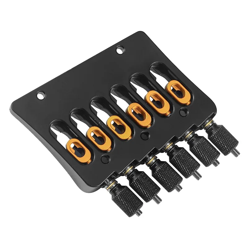 Suitable For Headless Electric Guitar,10.5mm 6 String Fan Shape Guitar Bridge,Brass Saddle Guitar Replacement Part