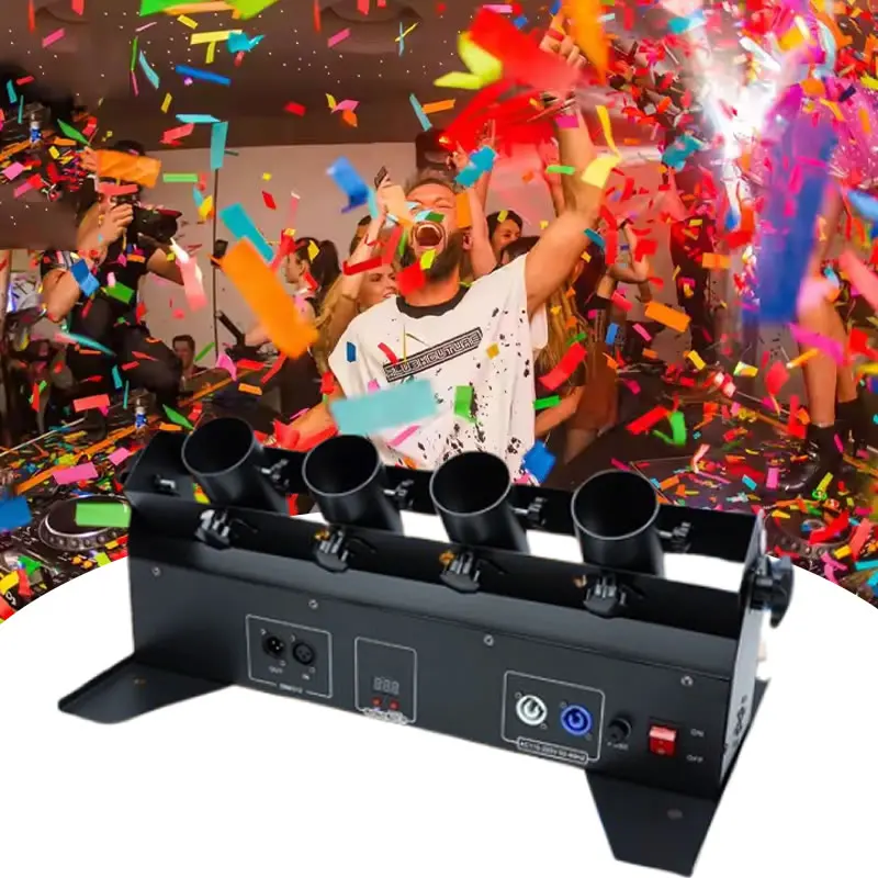 Electronic Confetti Cannon Blowing Machine 150W Salute Spray Paper Machine DMX512 Remote Control for DJ Disco Wedding