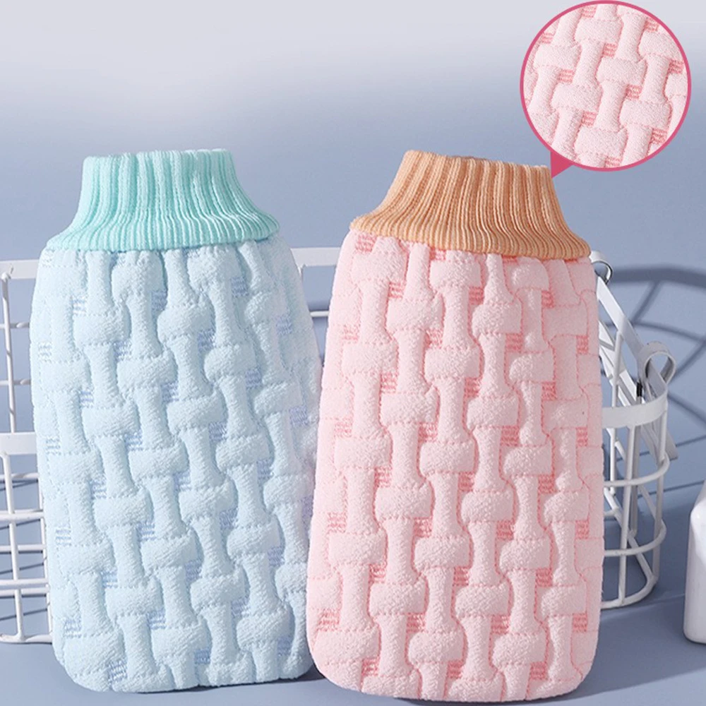 ​Double-Sided Exfoliating Bath Gloves, Thick Scrubber, Stron