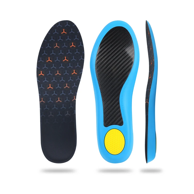 Carbon fiber insoles for running efficiency, over spin control, 3D arch support, ultra light and high-strength carbon fiber