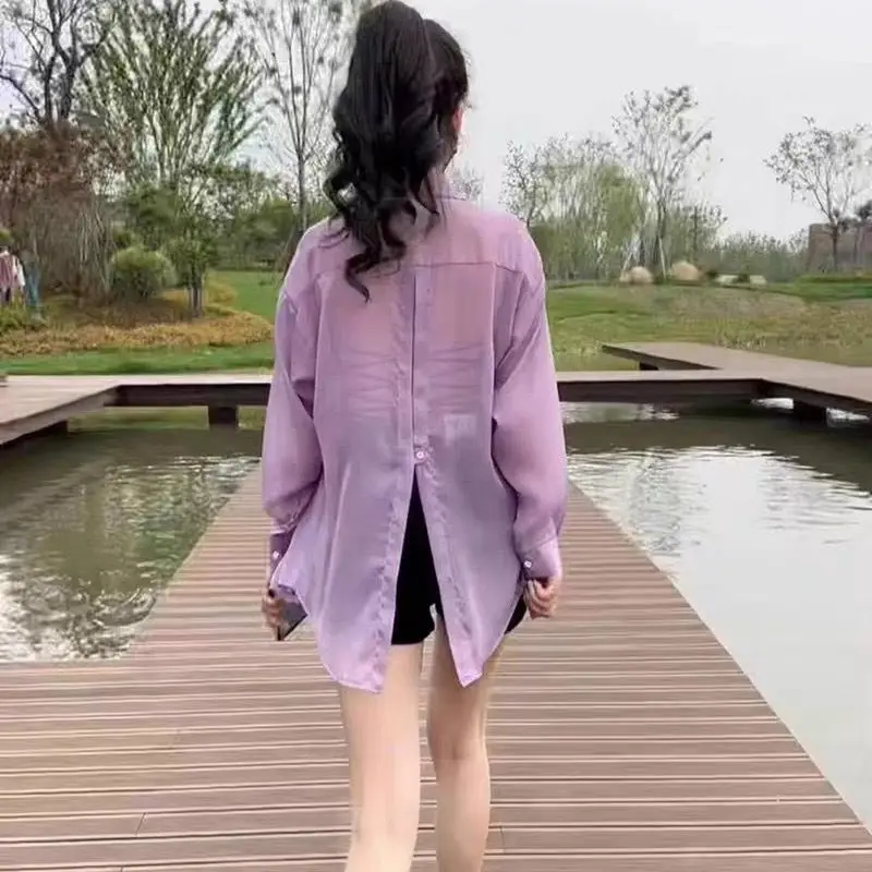 

Women's Summer Lightweight Casual ells Sun Protection Clothing Faionable Age-Defng Chiffon Outerwear Korean Sle ...