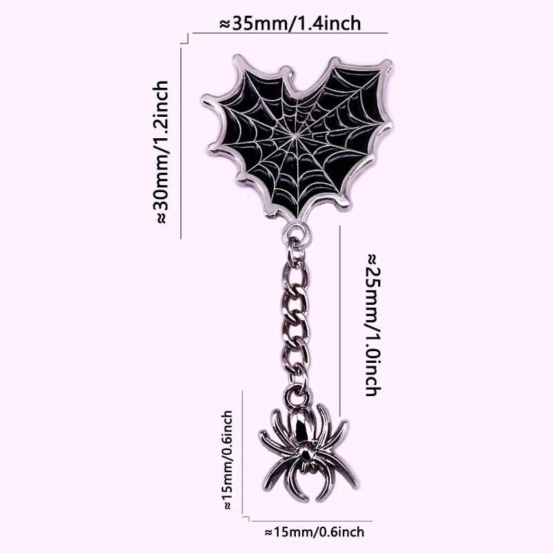 Spiderweb Enamel Pin Spider Badge Horror Halloween Witchy Jewelry Gift