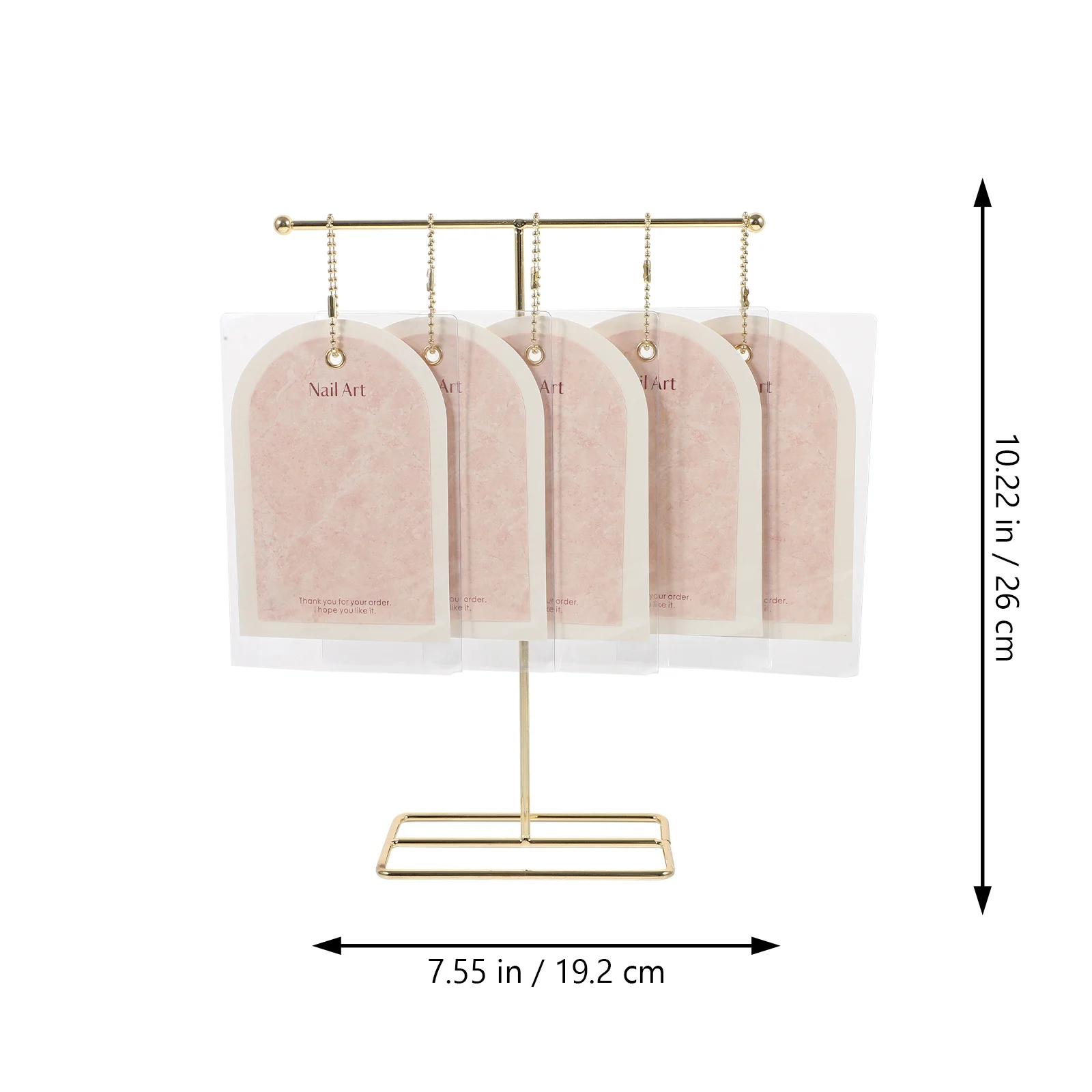 

1 set 1 Set Card For Fake Vintage T-Shaped Gold Holder Manicure Tool Salon Supply Nail Display Cards Fake Nail Display