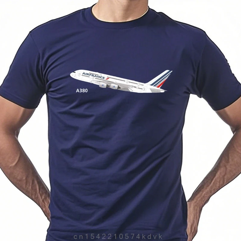 T-shirt Airliner inspiré d'Airbus A380, aéroclassique, Air France vevery, manches longues ou courtes