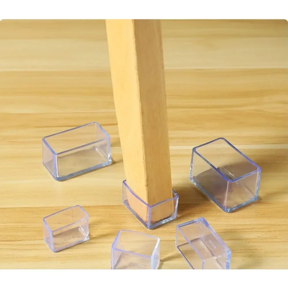 New Reduces Noise, Allows for Free Movement Rectangular Silicone Chair Leg Protector Prevents Floor Scratches 16 Pcs