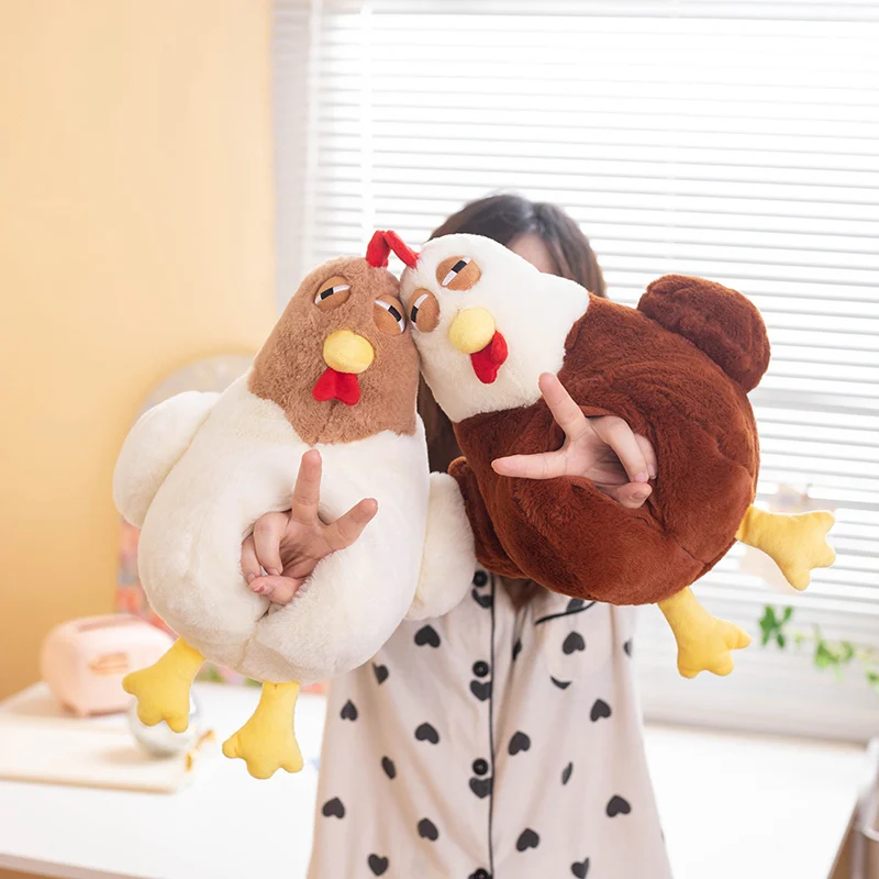 40x45cm Kawaii Creative Birthday Christmas Gifts Stupid Chicken Plush Pillow Funny Big Cock Plush Hand Warmer Cushion