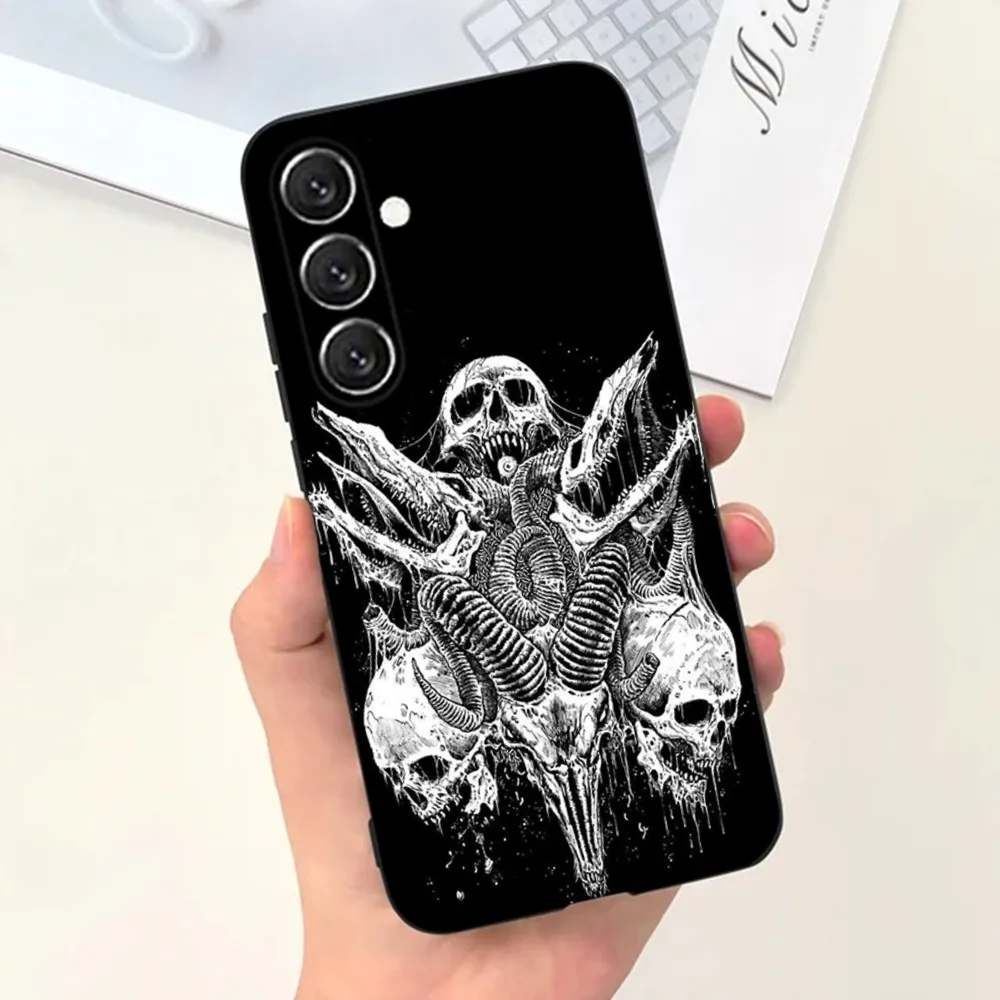 Satanic Scary Skull  Phone Case For Samsung S21,S22 Ultra,S20,S30 plus,S22 plus,S23,S30 ultra 5G Silicone Cover