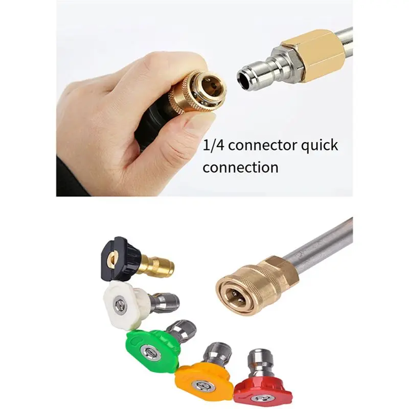 AEA7-4000Psi Pressure Washer Extension Wand Kit With Spray Nozzle Power Washer Spray For Roof Cleaning Car Wash