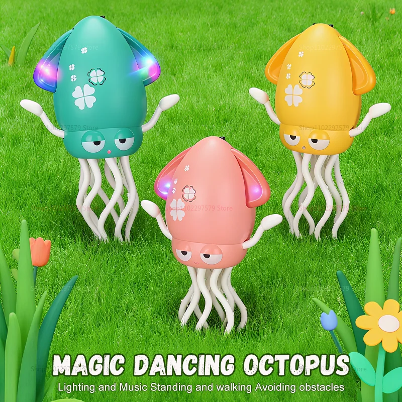 

Волшебная электронная танцевальная игрушка-кальмар с подсветкой, музыка и интерактивная индукционная игрушка на животик, подарок для малышей, развитие ребенка