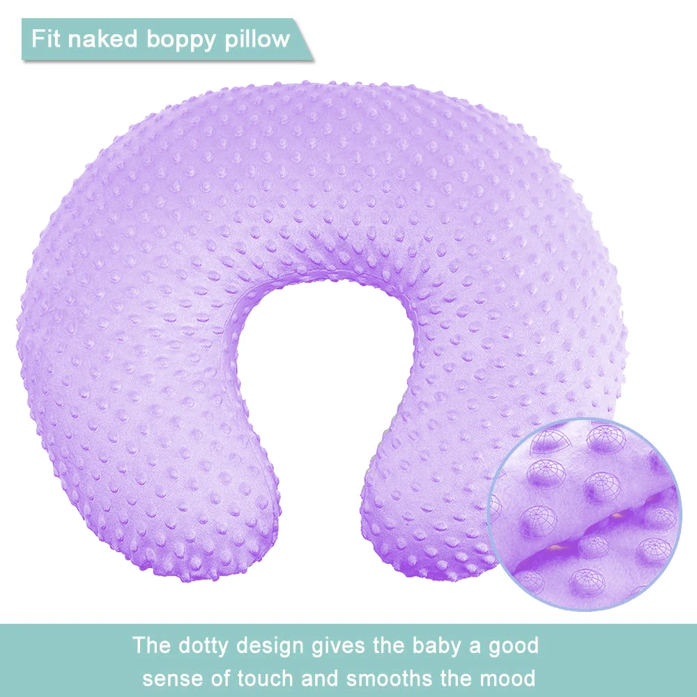 Minky Nursing Pillow Cover, Breastfeeding Pillow Positioner Slipcover Fits for Baby Boy Girl Support Removable Cover