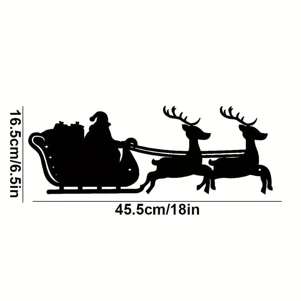 Majestic Exquisite Christmas Sleigh Metal Wall Decor–Grand Iron Art for Interior Grandeur. Grand for Home Office Wall Adornments