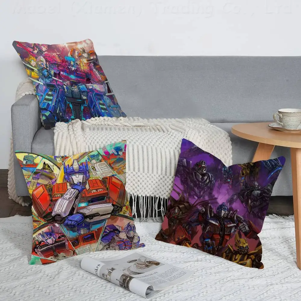 Anime Transformers 45*45cm Cushion Cover Pillow Cover Decor Pillowcase Home Pillowcase For Couch Pillow