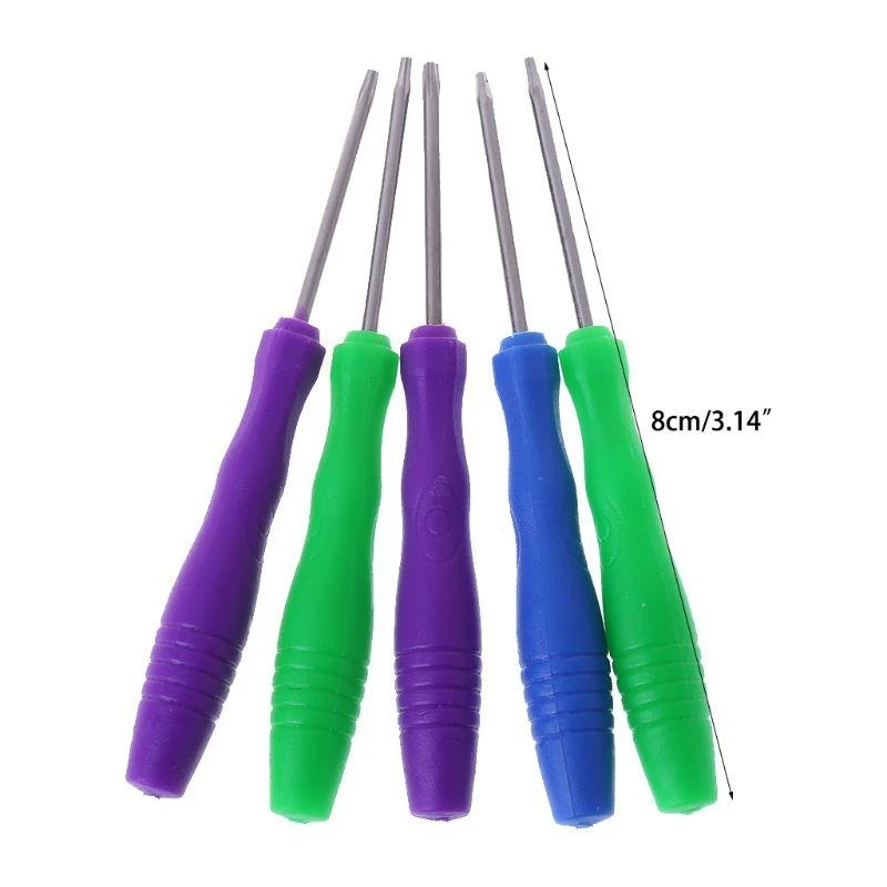 A2UD 5 in 1 Torx 자기 드라이버 세트 수공 공구 수리 오픈 키트 T2