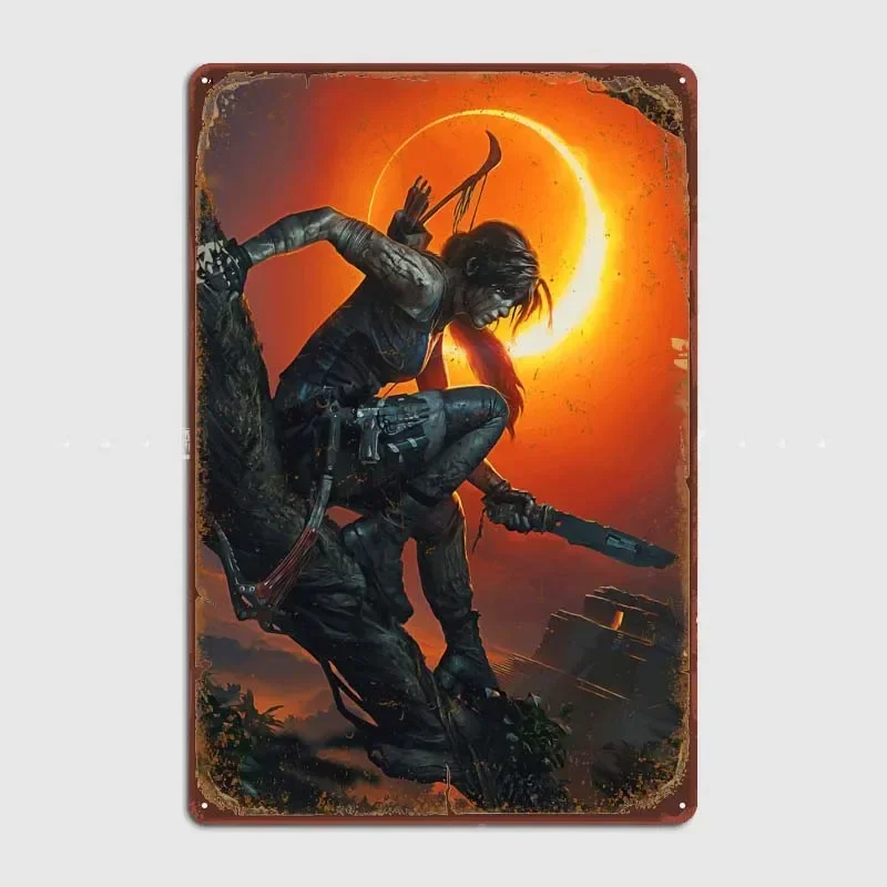 Tomb Raider Lara Croft House Decor Custom Metal Sign Plate Decoration for Home Decorations Art Mural Poster Art of Murals Room