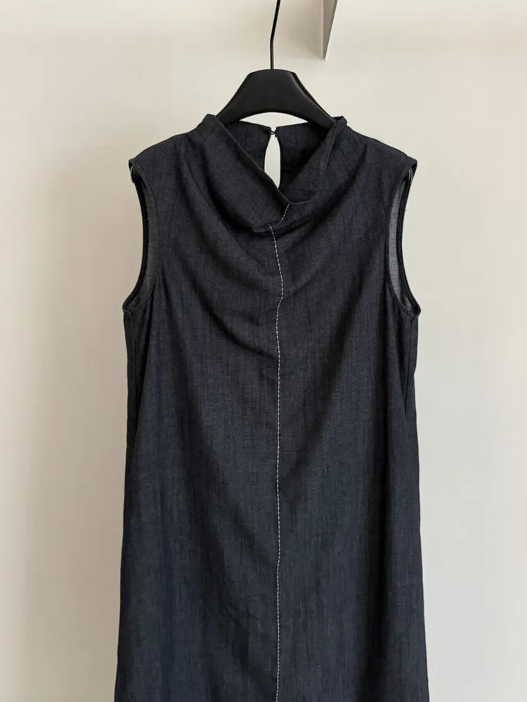 KWTX 2025 Abito lungo elegante senza maniche con spalle scoperte-Abito da salotto in chiffon dalla vestibilità ampia per le donne, abbigliamento casual di inizio autunno, Boho Chic