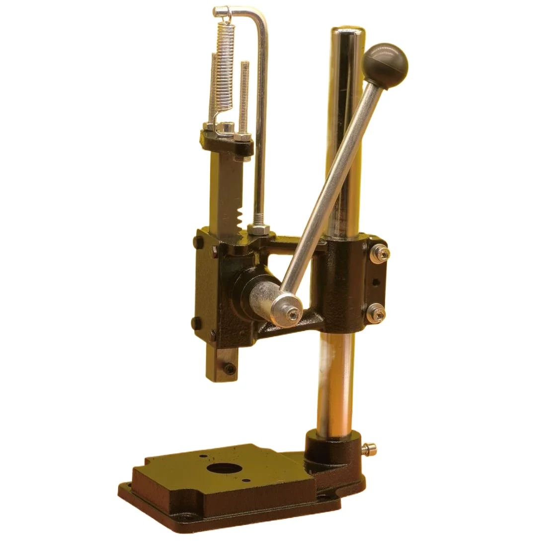 

Mini Precision Manual Arbor Press Silent Hand Punch Press Machine Desktop Die Cutting Stamping Puncher for Leather Hole Rivet