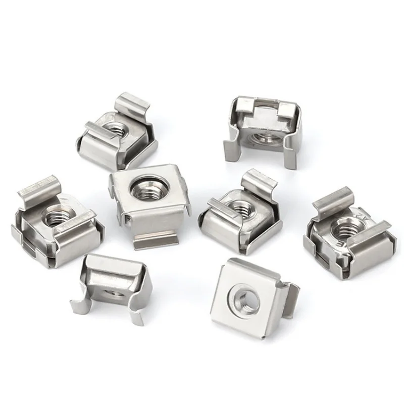 M4 M5 M6 M8 10 Pcs Square Hole Hardware Cage Nuts  Stainless Steel Quartet Floating Insert Nut for Rack Mount Server Cabinet