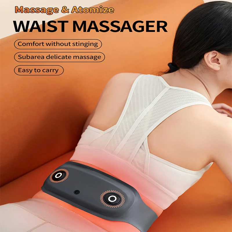 Multifunction Warm Atomize Massager Menstrual Pain Exercise Muscle Relieve EMS Stimulation Electric Waist Massage Belt Device