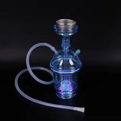 MOONSHADE LED Hookah Cup Portable Acrylic Shisha Smoking Pipe with Retail Car Nargile Completo Set Tobacco Shop Accessories