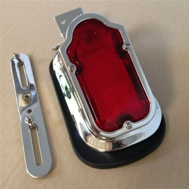 Motorcycle Chrome Red Tombstone Brake Tail Light Signal for Harley Bike Aluminiu