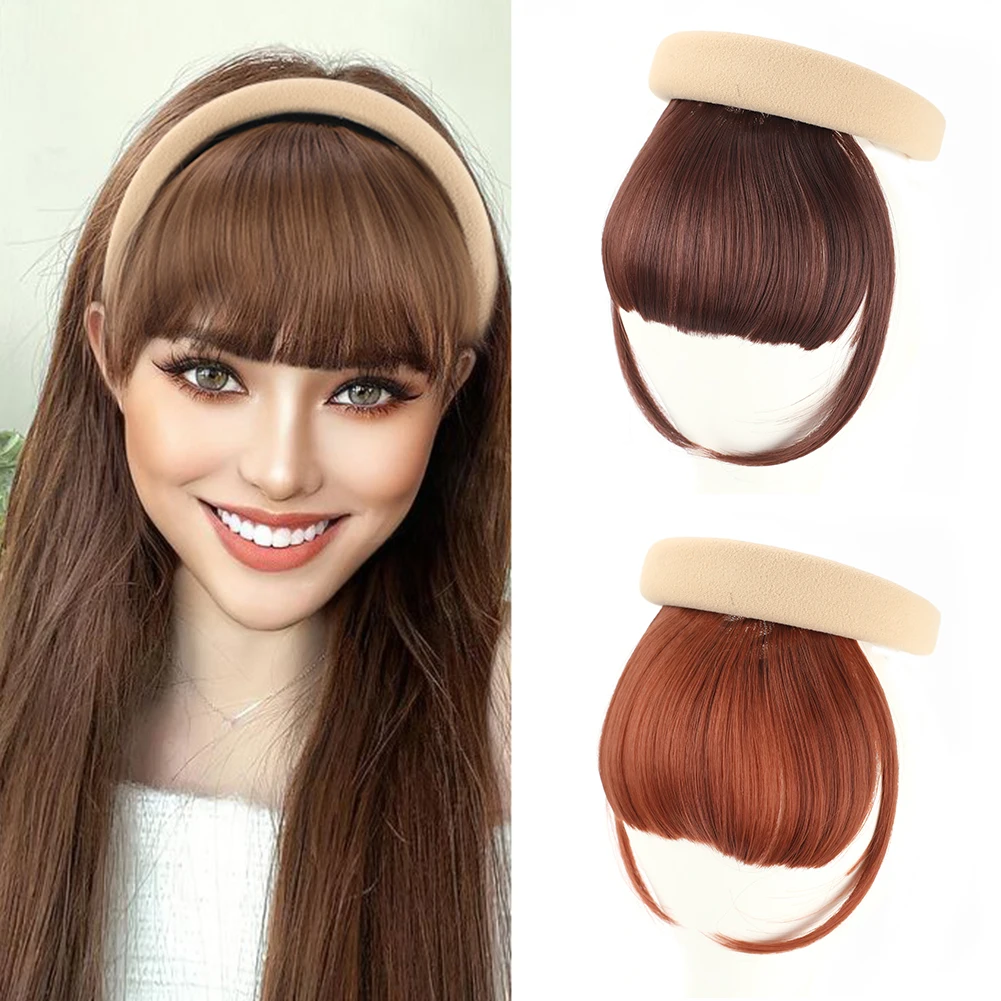 

Front Hair Bangs Hair Synthetic Extensions With Magic Paste hair Bands Bangs Wigs Synthetic Wigs Headband for Women Girls