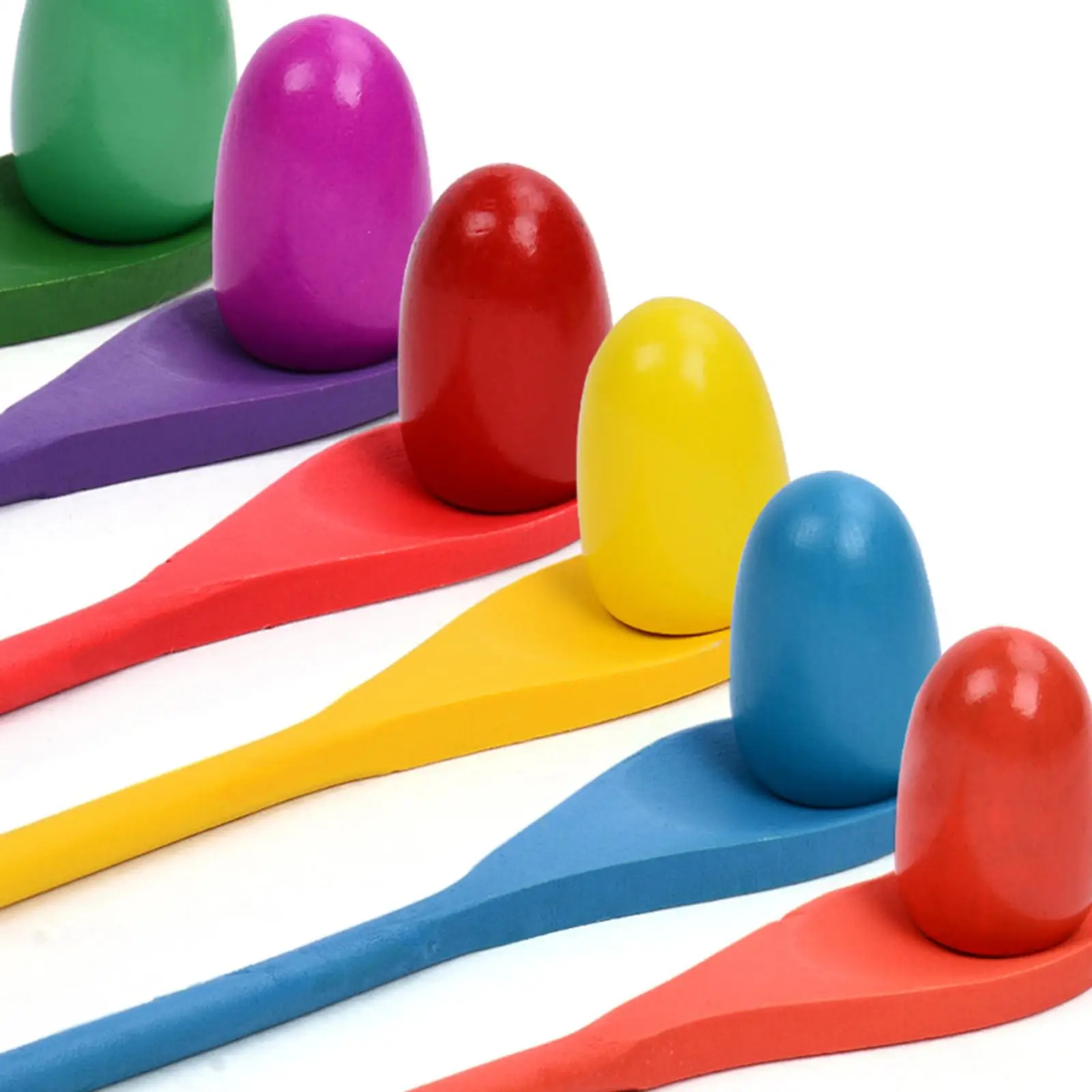 6 Pieces Egg Spoon Race Game Hand Eye Coordination Preschool Learning Toy Educational Toy for Party Yard Lawn Outdoor Kids view 4