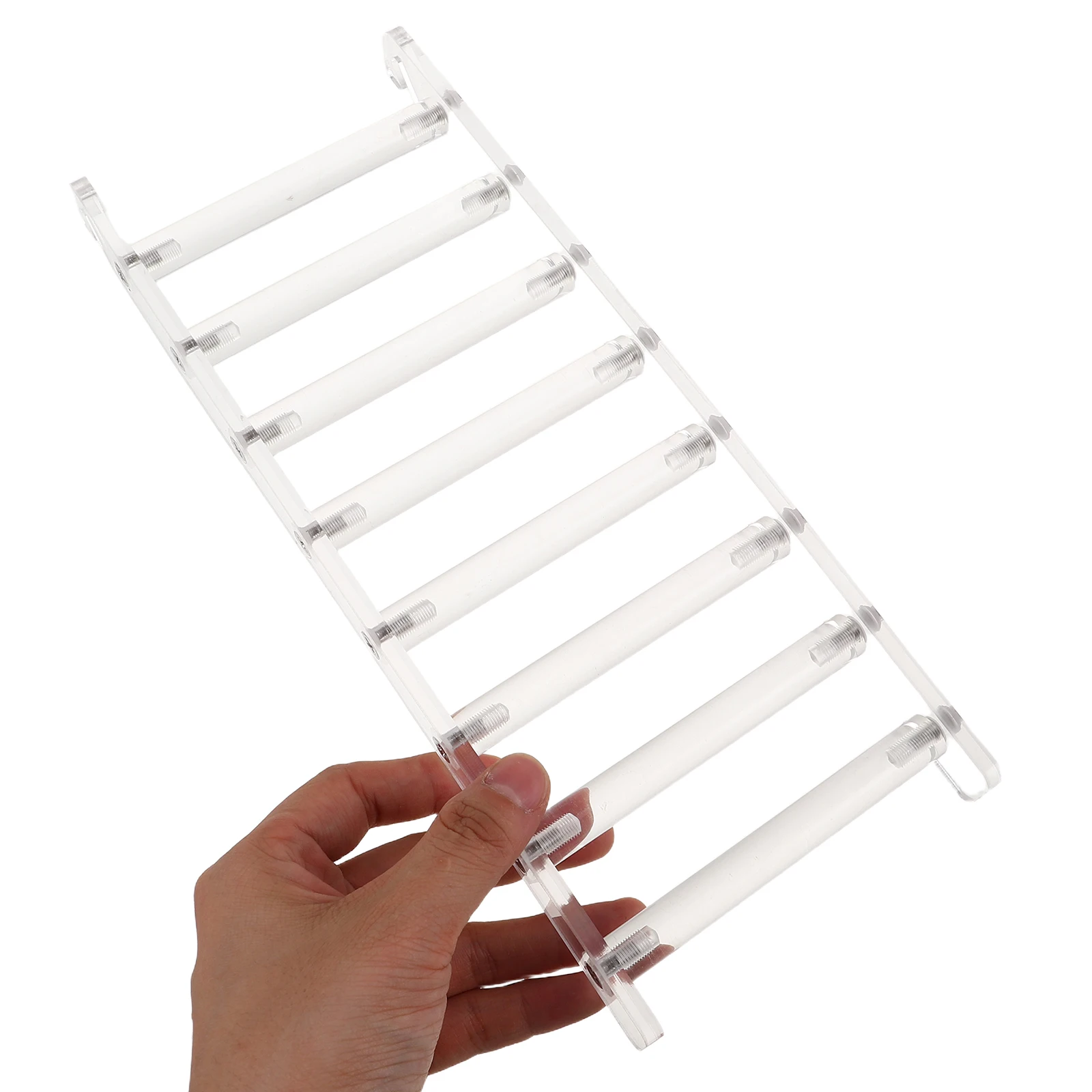 

Parrot Climbing Ladder White Acrylic Easy Install Step Bridge for Bird Cage Parakeets Cockatiels Bird Climbing Ladder
