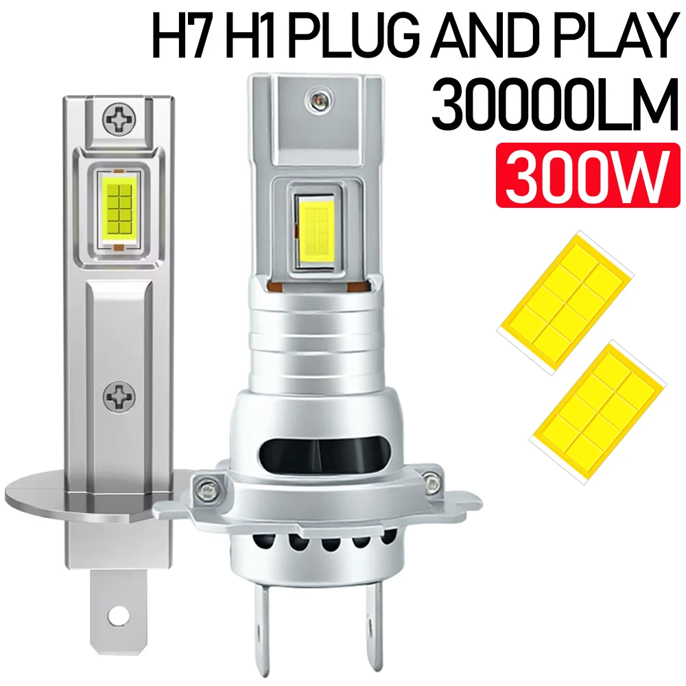 

H7 H1 Ampoule Led 30000LM Super Bright Spotlights LED Bulb 6000K Plug And Play 7035 CSP Chip Automobile Headlights Fog Lights