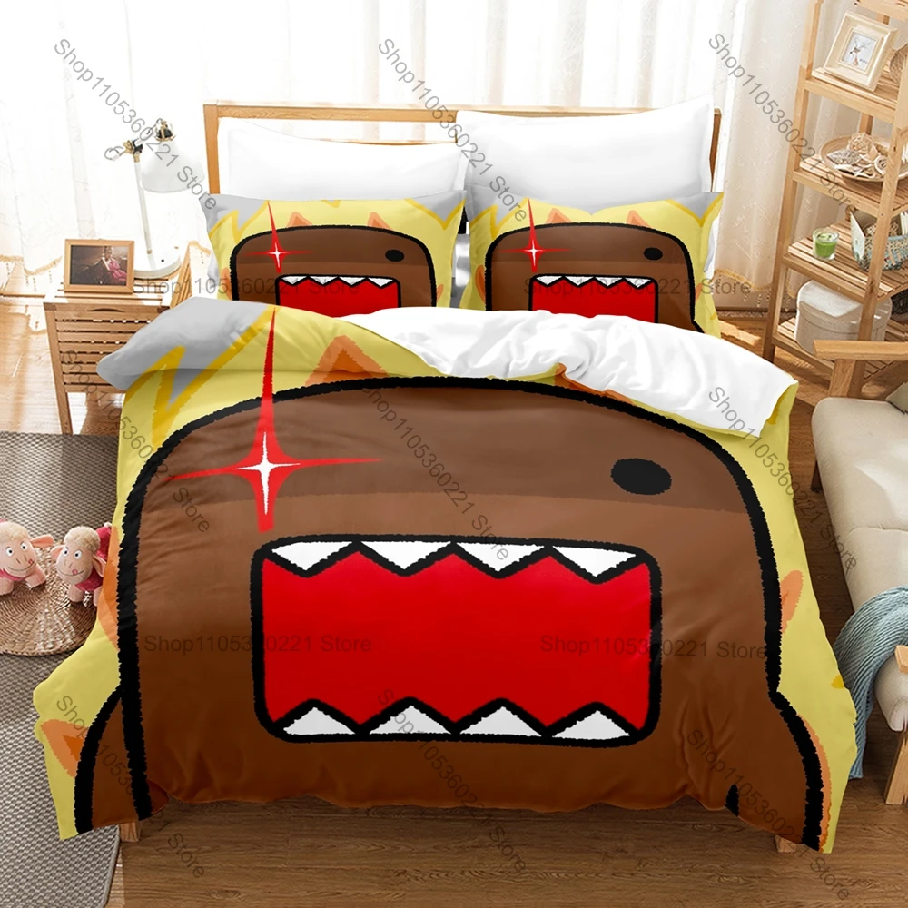 

Domo Kun 3D Printed Bedding Set 3PCS Duvet Cover Pillowcase Single Twin Size Kawaii Home Textile Bedroom Decor