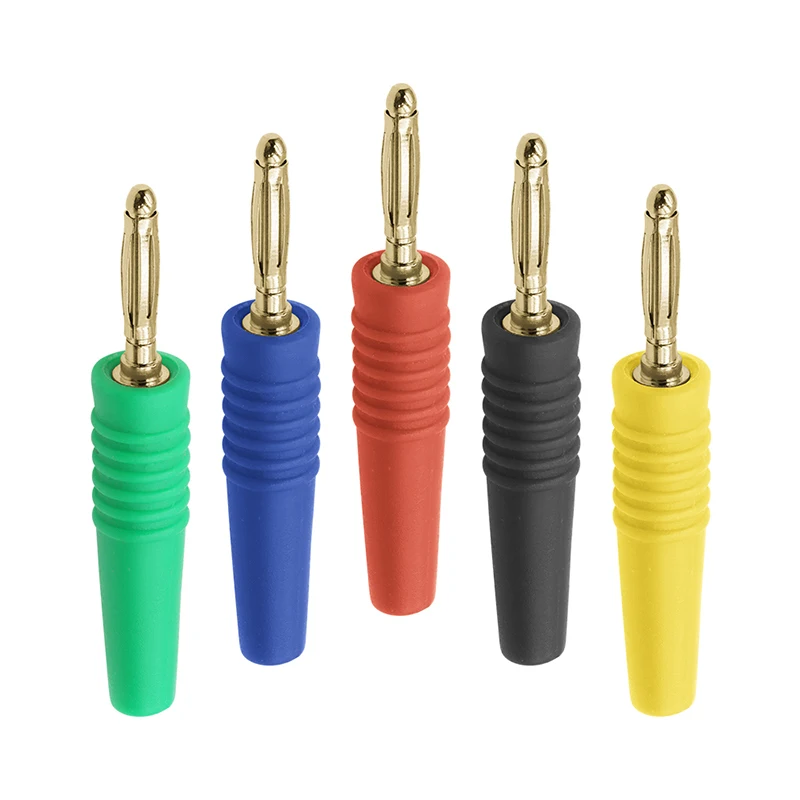 2/4/6pcs 2mm Integrated Pure Copper Gold-plated Welded Banana Plug Connector 10A Available In Multiple Colors C1