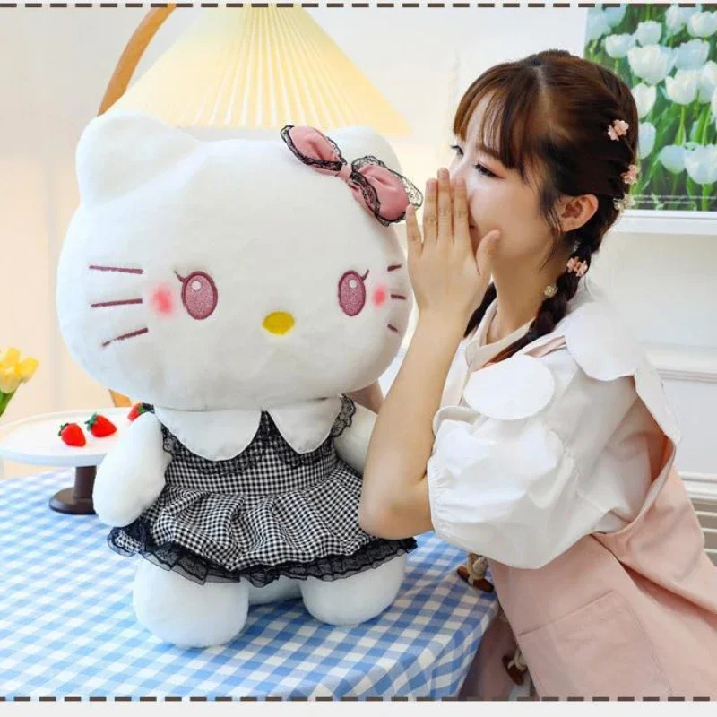 

Большая 55 см Sanrio Dark Series Hello Kitty аниме плюшевая кукла аниме персонаж милая подушка в качестве рождественского и новогоднего подарка для друга