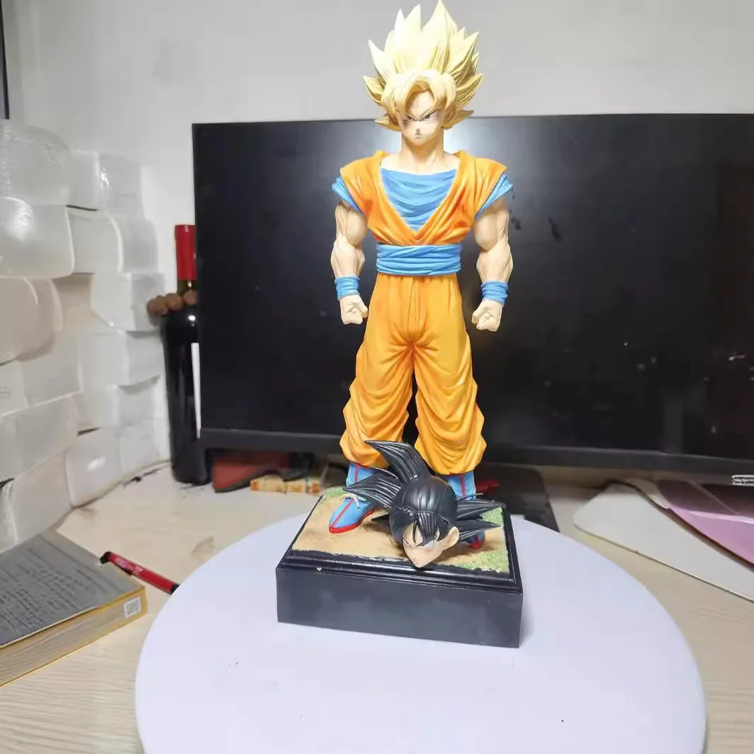 

34 см телефон, статуэтка, аниме, 2 головки, Kakarotto Super Saiyan Goku, строительные игрушки, подарки