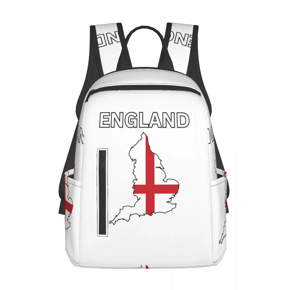 

England Flag Map Design Backpack Daypack Large Capacity Boys Girls BookBag School Bag Shoulder Bags for Men Women