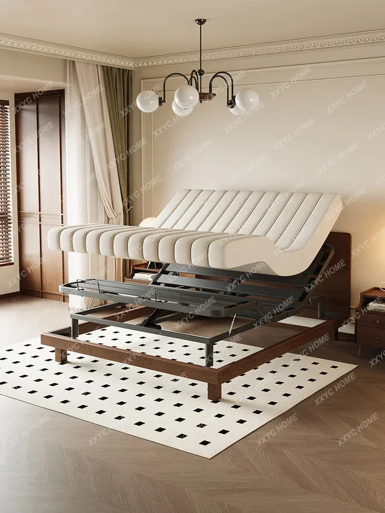 

Умная электрическая кровать Y Solidwood с многофункциональным матрасом с эффектом невесомости, обеспечивающая сон без взаимного беспокойства друг о друга, с разделительной перегородкой.