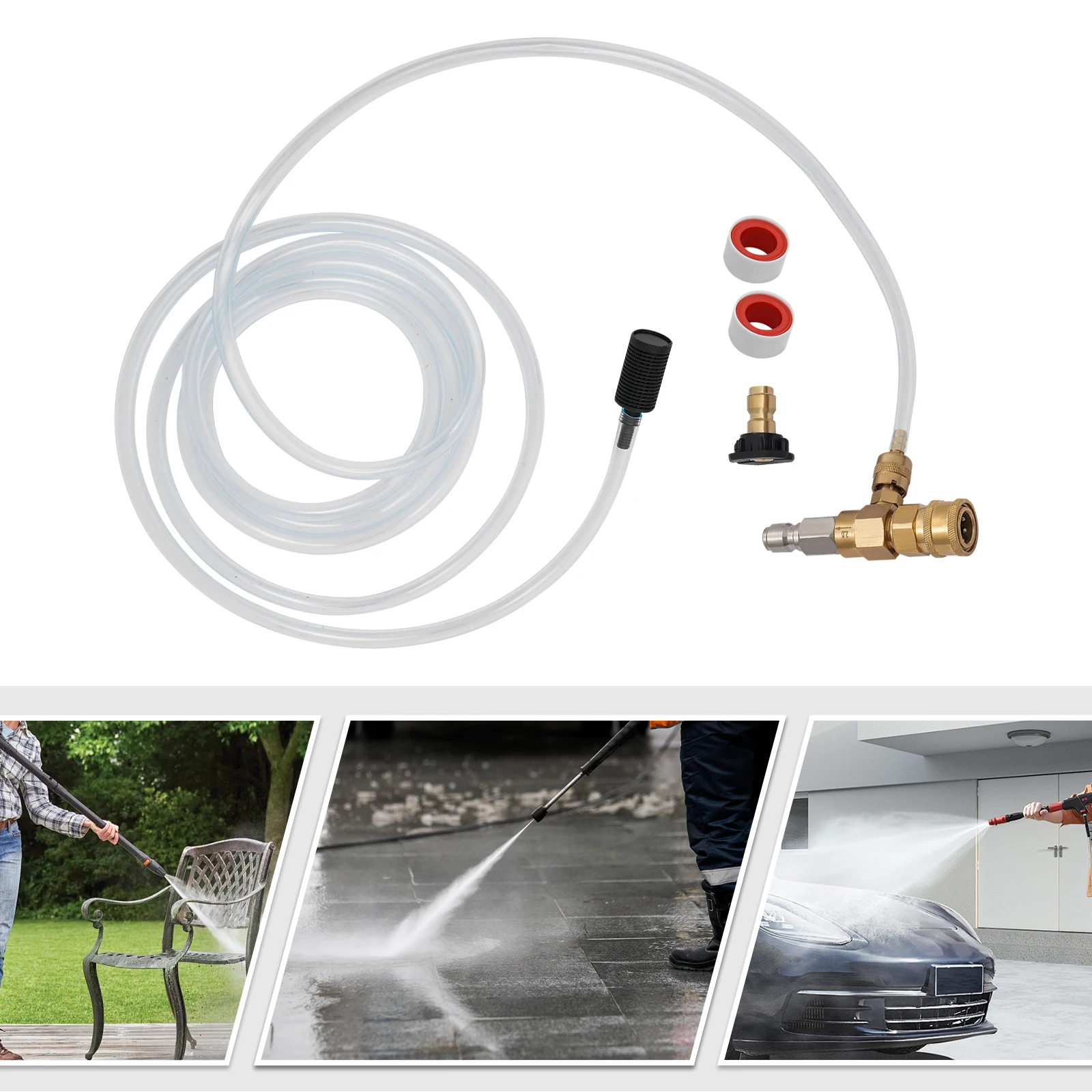 4000PSI طقم حاقن كيميائي فنتوري الأسمدة التلقائية الدفيئة الري المناسب ث/10ft خرطوم فوهة الصابون تصفية #6