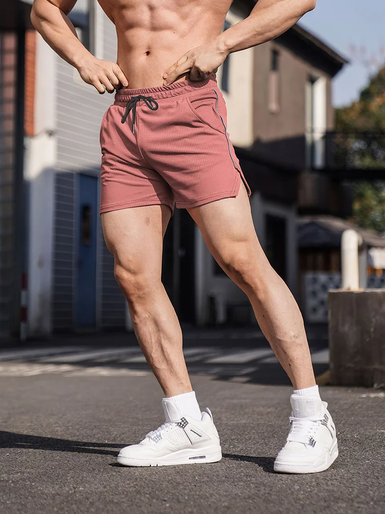 Men's Summer Fitn Sport Casual orts Qui Dry Breathable Tee-Quarter Running Training GYM Me New Sle Low Waist Str...