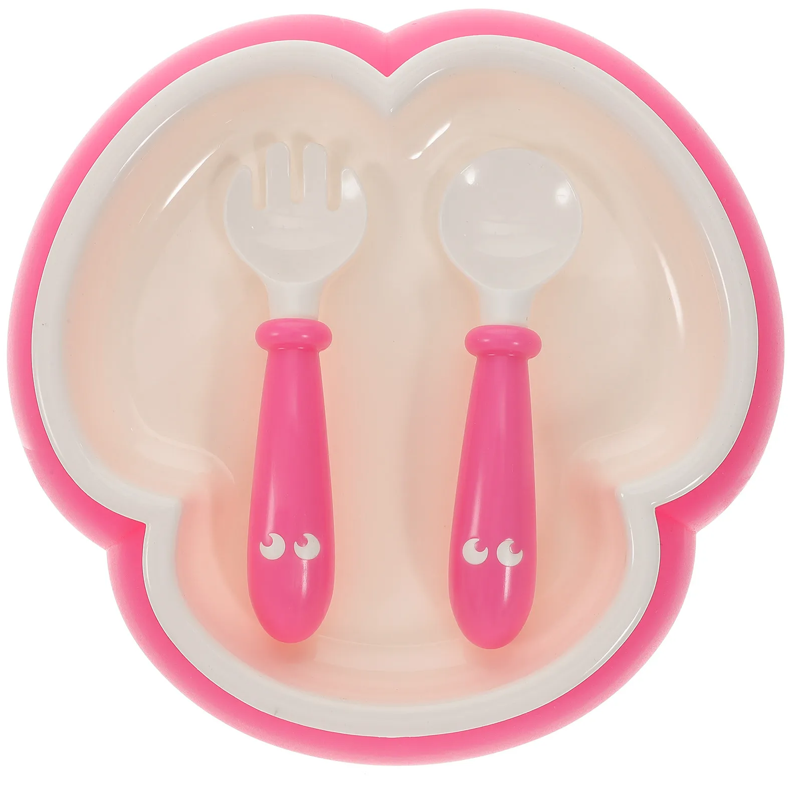 

Набор из 1 силиконовой тарелки на присоске и ложки для прикорма младенцев: гладкие края, гибкая ручка, легко моется, для малышей