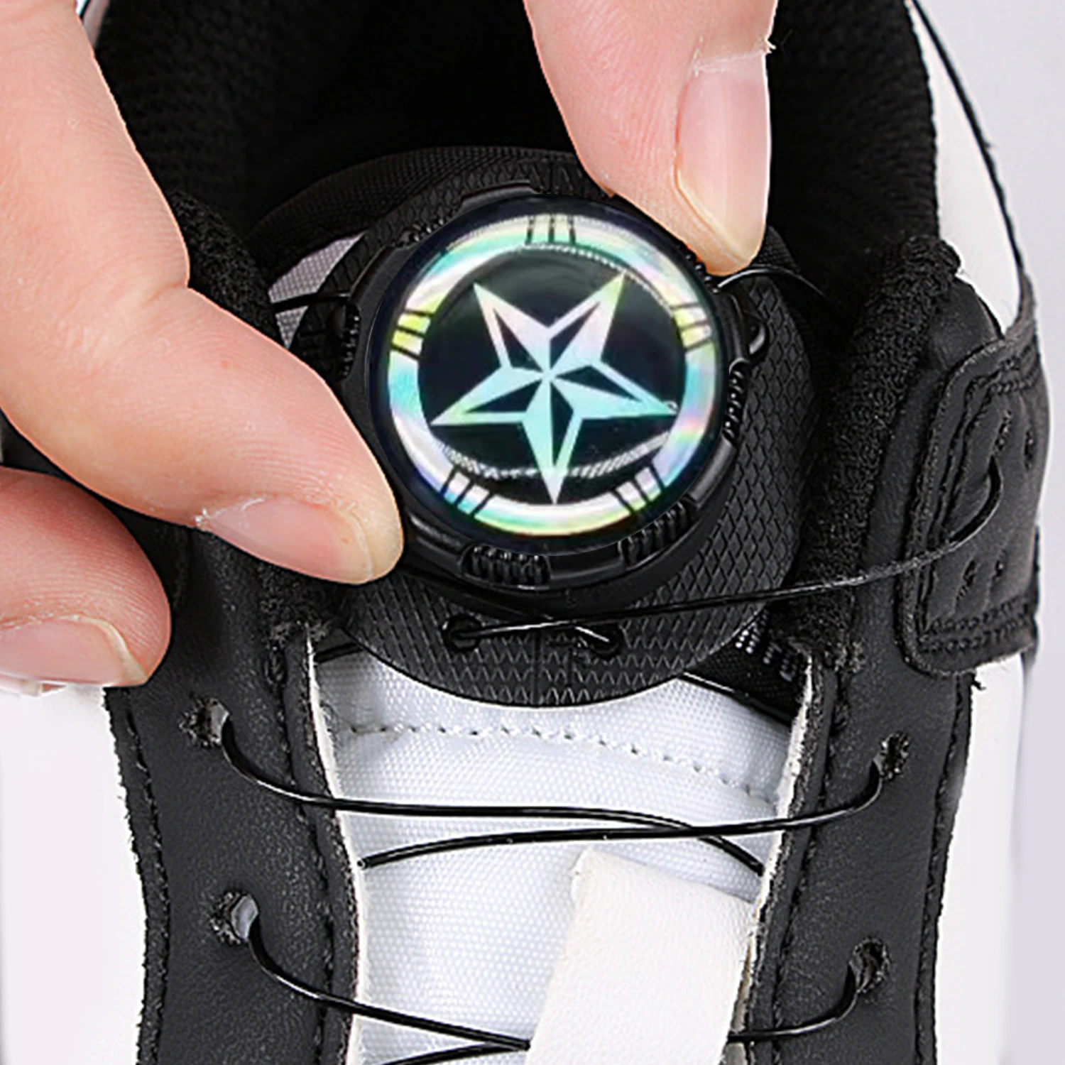 1 Pair Swivel Automatic Buckle Rope Sneaker Shoelaces For  Adult No Tie Shoe Laces Quick Lock Shoestrings Sneakers