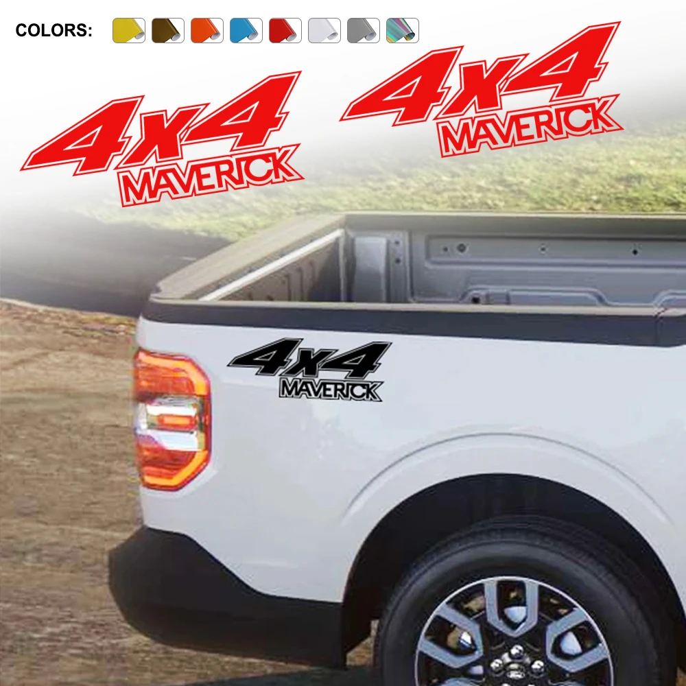 

Pickup Rear Bed Side Decals For Ford Maverick XL XLT Lariat 2022 Truck 4x4 Car Vinyl Decor Sticker Cover Auto Tuning Accessories