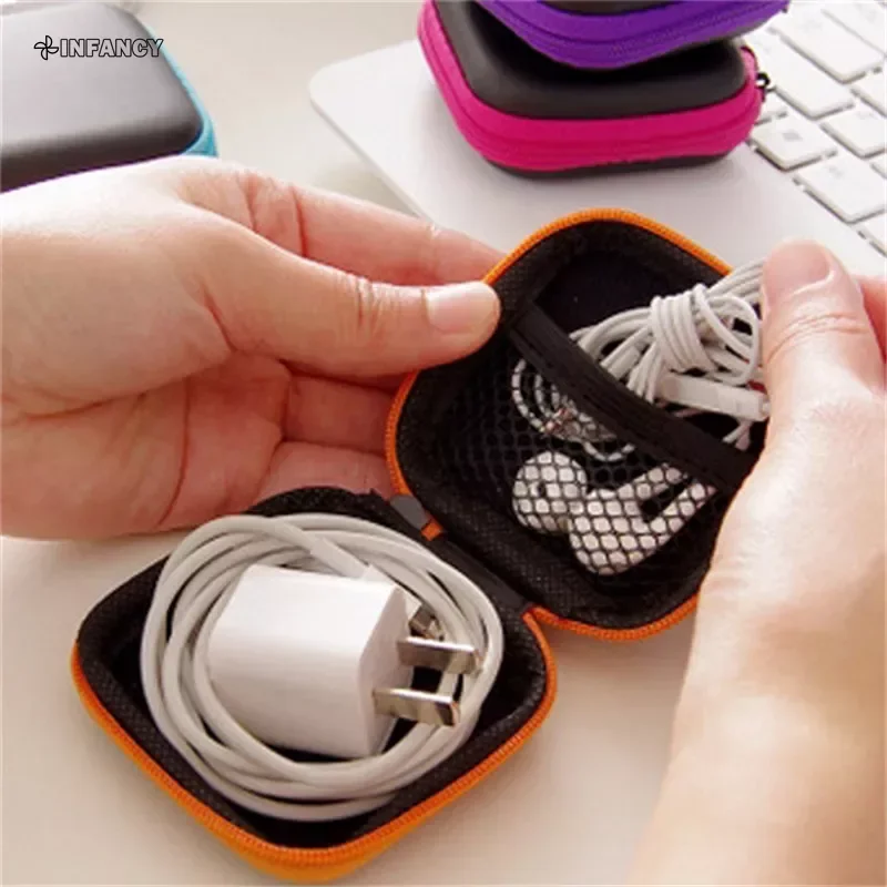 Eva Mini Portable Earphone Bag Coin Purse Headphone Usb Cable Case Storage Box Wallet Carrying Pouch Bag Earphone Accessory